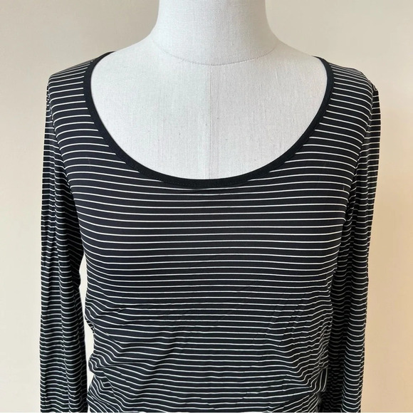 Maxmara Sportmax Black White Stripe Long Sleeve Top 17998 - Picture 3 of 9